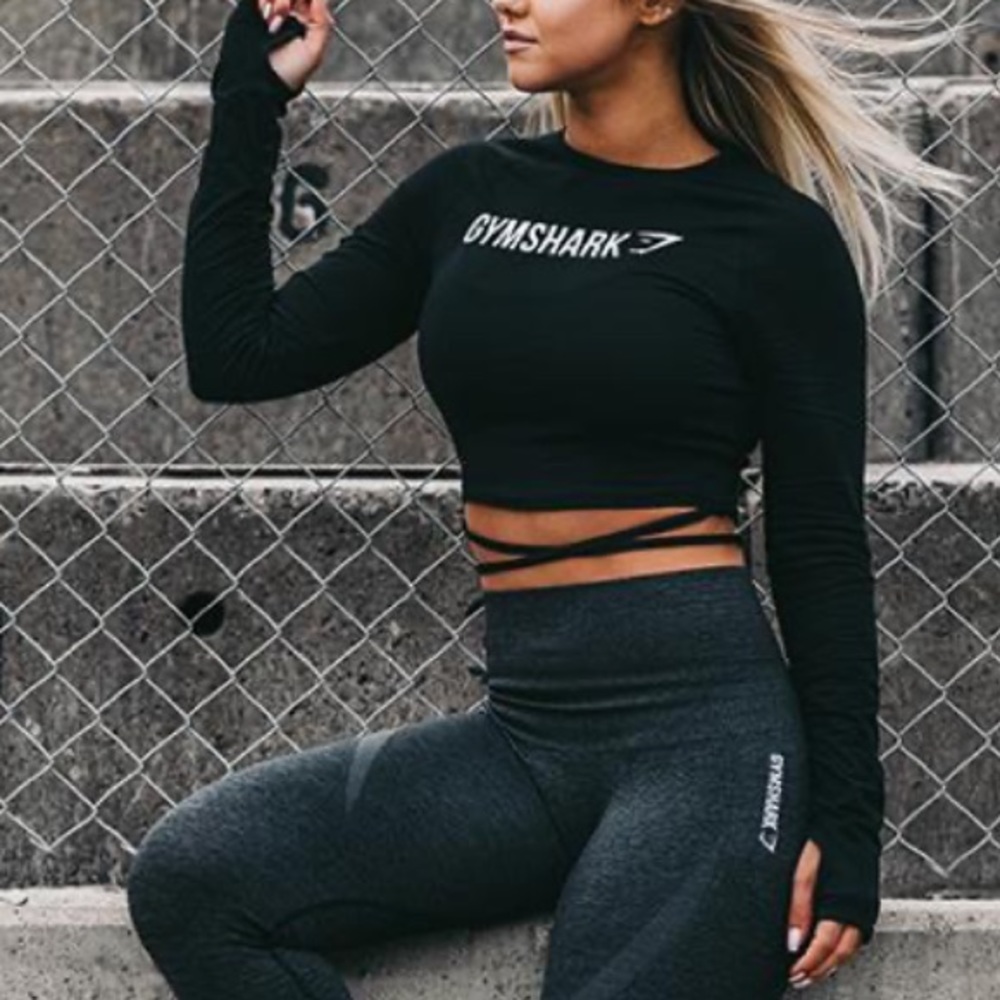 Gymshark Ribbon Long Sleeve Crop Top